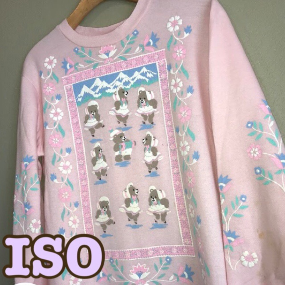ISO - Spumoni Scarab teddy bear vintage sweatshirt